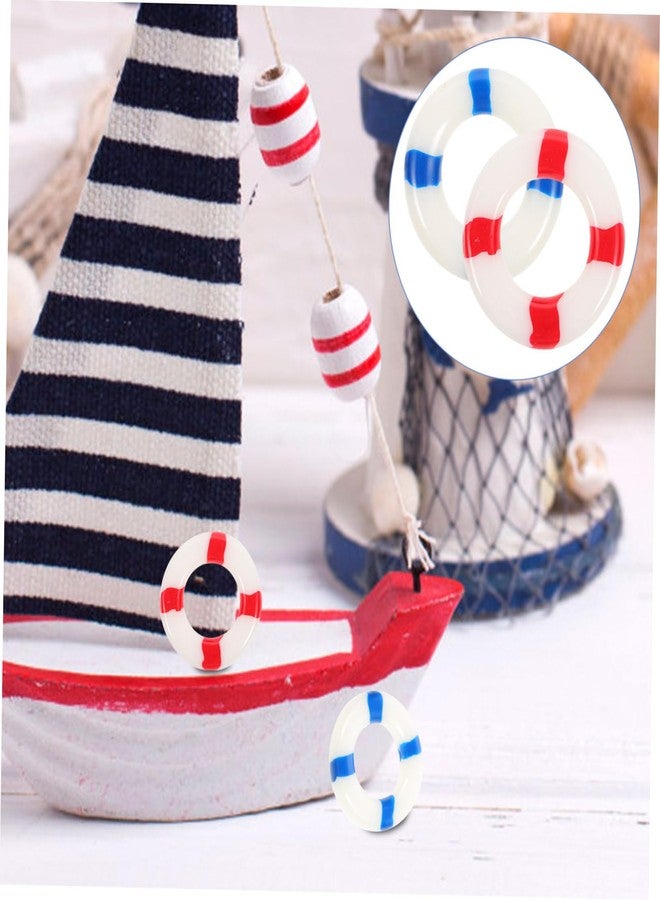 SUPVOX 10Pcs Miniature Life Preserver Float Charms Resin Nautical Decor Swim Ring Buoy for Dollhouse Micro Landscape Beach Theme Party Decoration - Image 2
